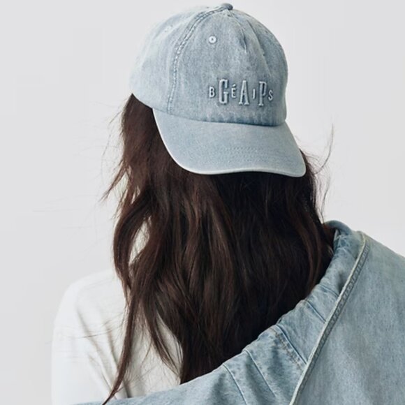 NWT Gap × BÉIS Logo Denim Baseball Hat in Medium Wash main image 5